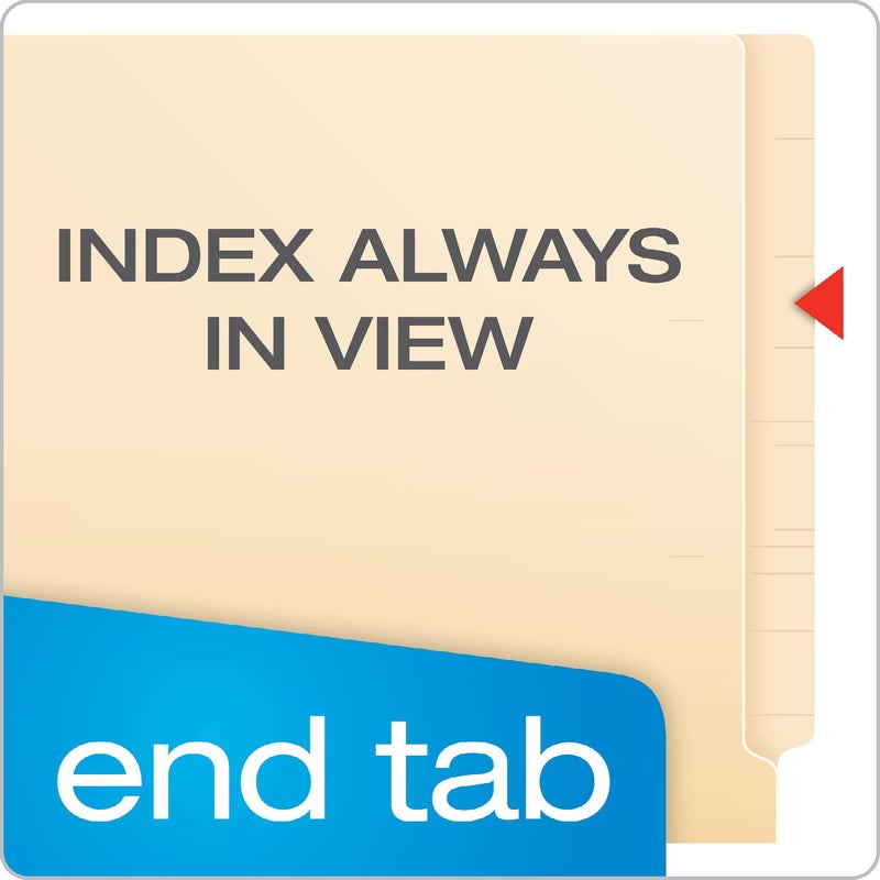 بندافليكس Pendaflex Manila End-Tab Fastener Folders، مقاس Letter، 2 مثبتات، مانيلا، قصة مستقيمة، 50/BX (H10U13) - Image 2